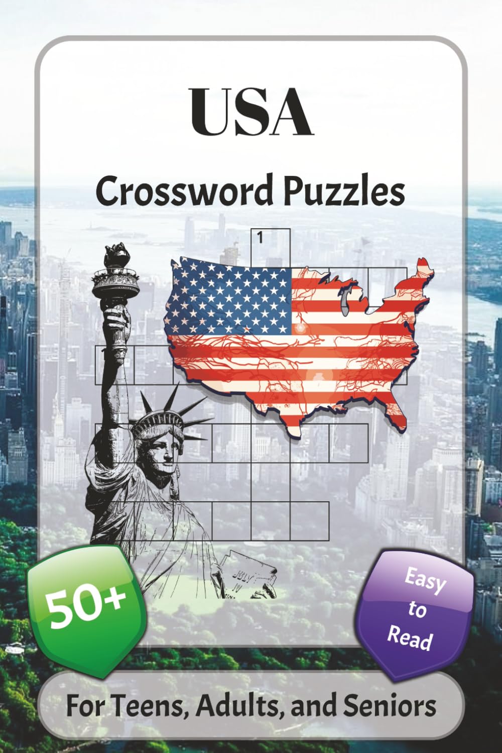 USA Crossword Puzzles: Crossword Puzzles with Easy to Read Print about Culture, Native Americans, Landmarks and More | 6x9 inches, 120 pages | 50+ ...