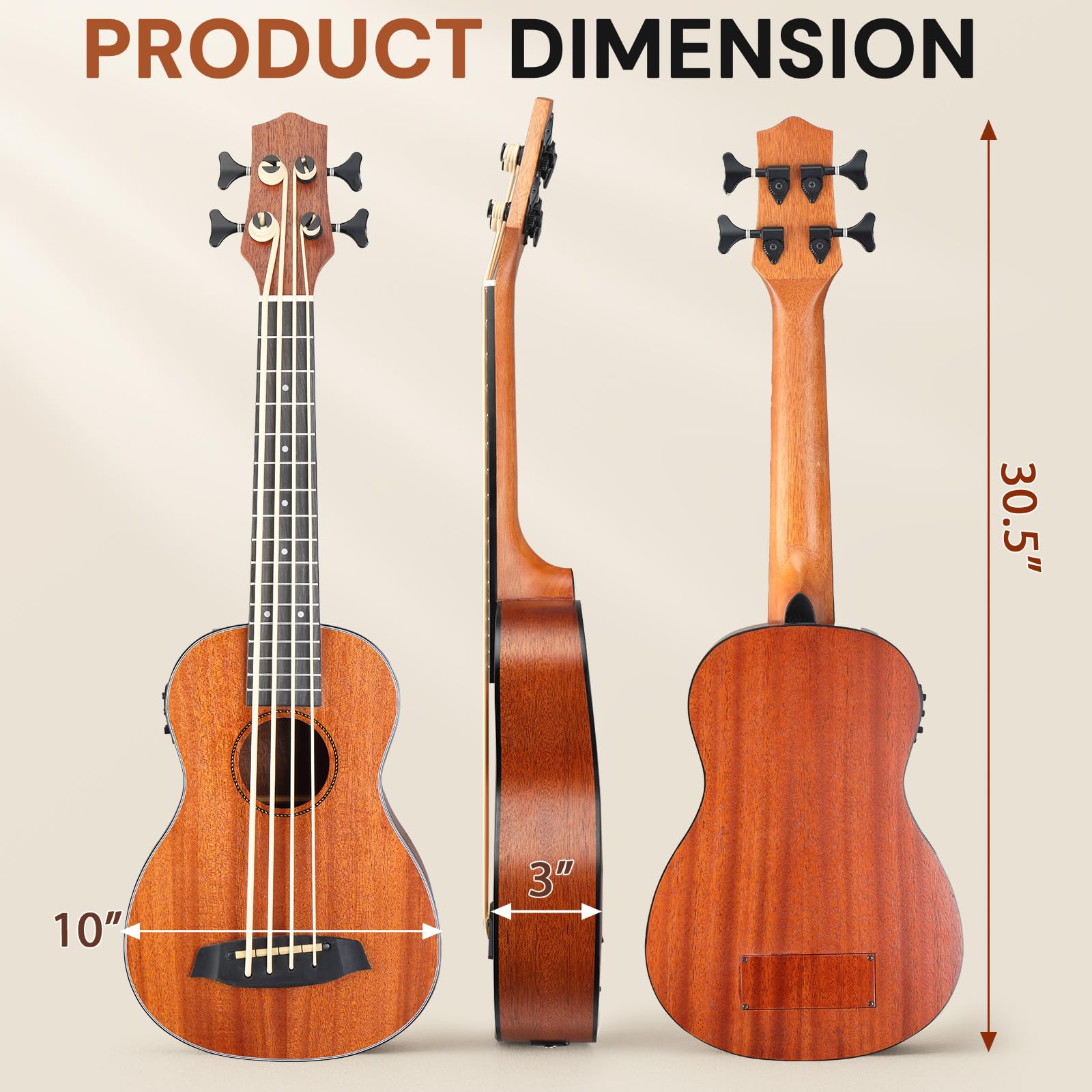 Amazon.com: Ktaxon Electric Acoustic Bass Ukulele, 30 inch