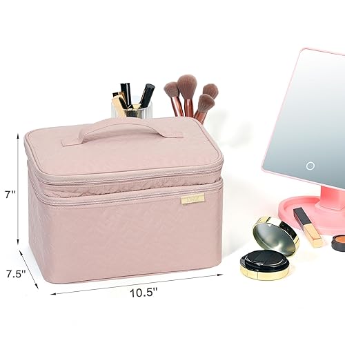 Miniatura 6 de NISHEL Bolsa de maquillaje de viaje para mujer, estuche organizador de cosméticos, estuche portátil de viaje para accesorios de tamaño de viaje,