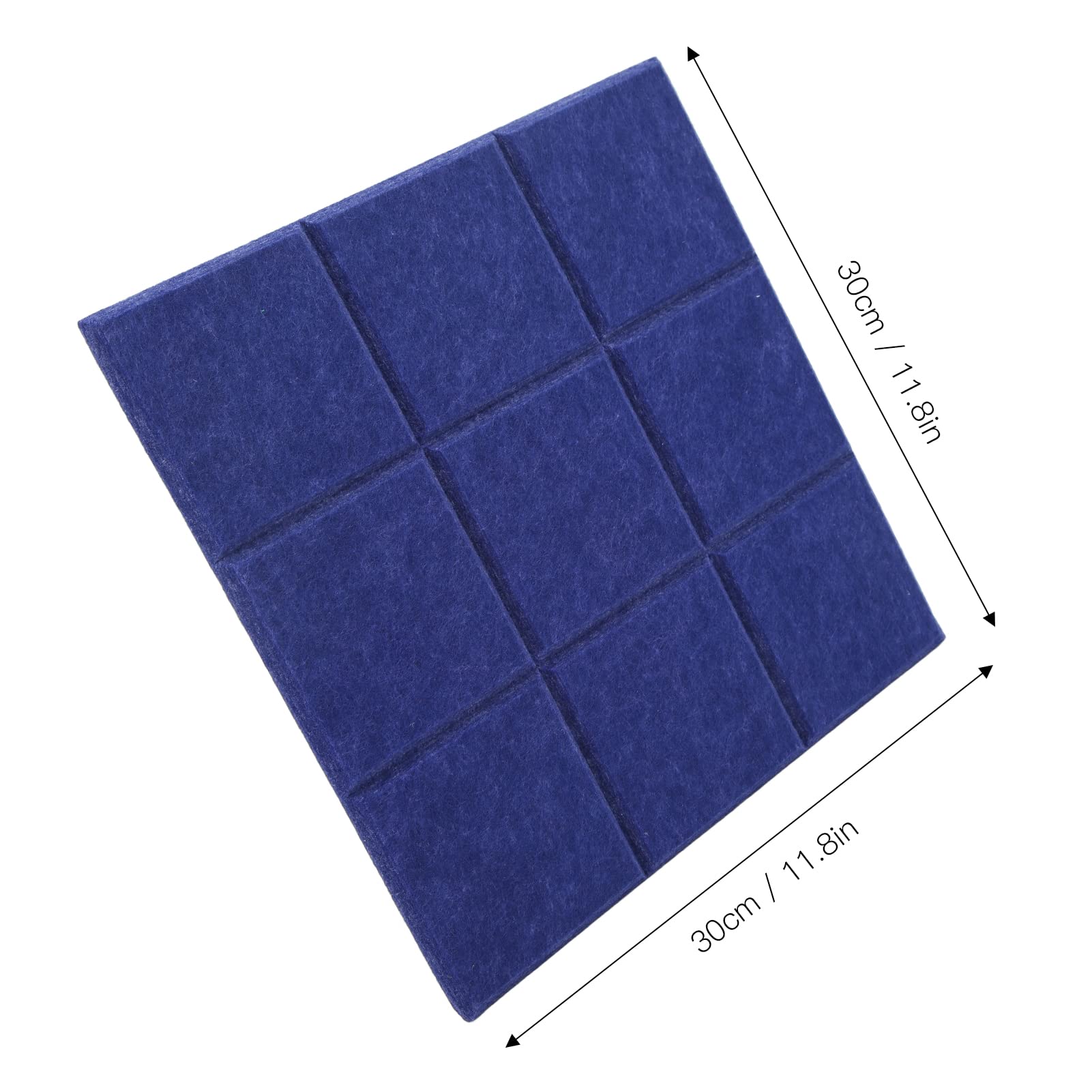 12 Uds Panel Aislante Insonorizado Fibra de Poliéster Azul Oscuro Tratamiento Acústico Azulejos para Estudio de Grabación Hogar