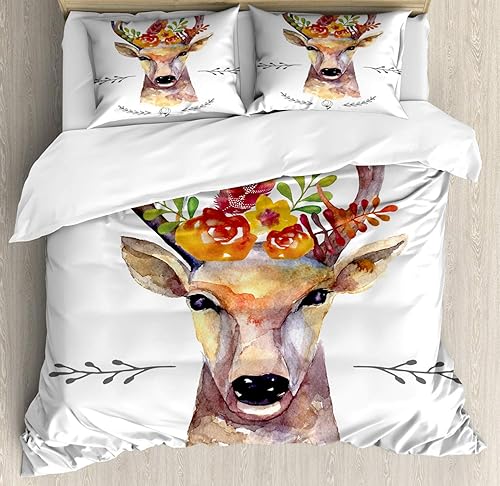 Miniatura 82 de Ambesonne Juego de funda de edredón de pesca, lubina de boca grande atrapando un bocado en espray de agua, imagen salvaje, juego de cama decorativo