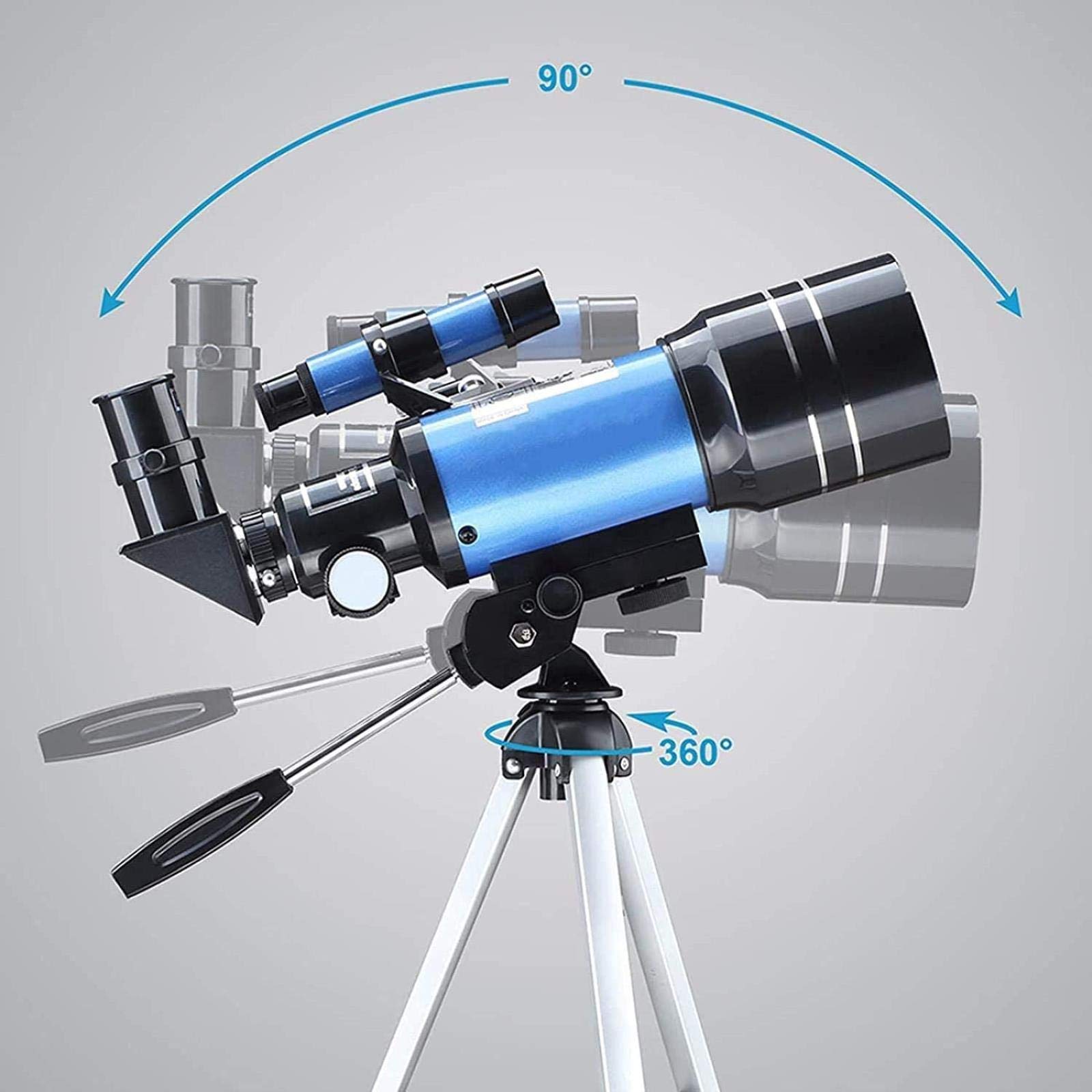 Télescope astronomique réfracteur à Monture Ultra HD de 70 mm pour débutants - Télescope de Voyage avec Sac de Transport, pour intérieur/extérieur