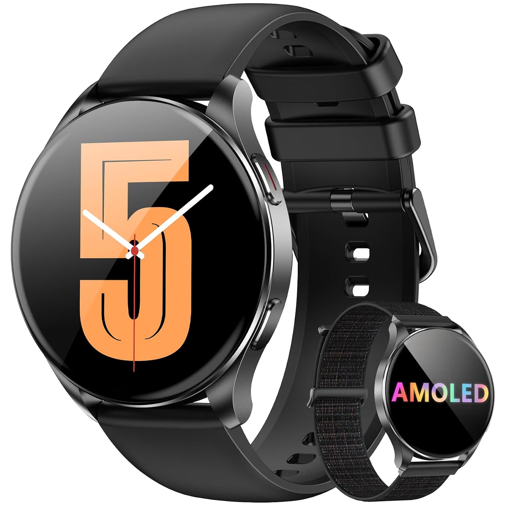Blackview Smartwatch Uomo Donna, Effettua e Rispondi alle Chiamate, 1.43' HD AMOLED Orologio Smartwatch Fitness con 112+ Sportive/SpO2/Monitoraggio del Sonno/Cardiofrequenzimetro per Android IOS