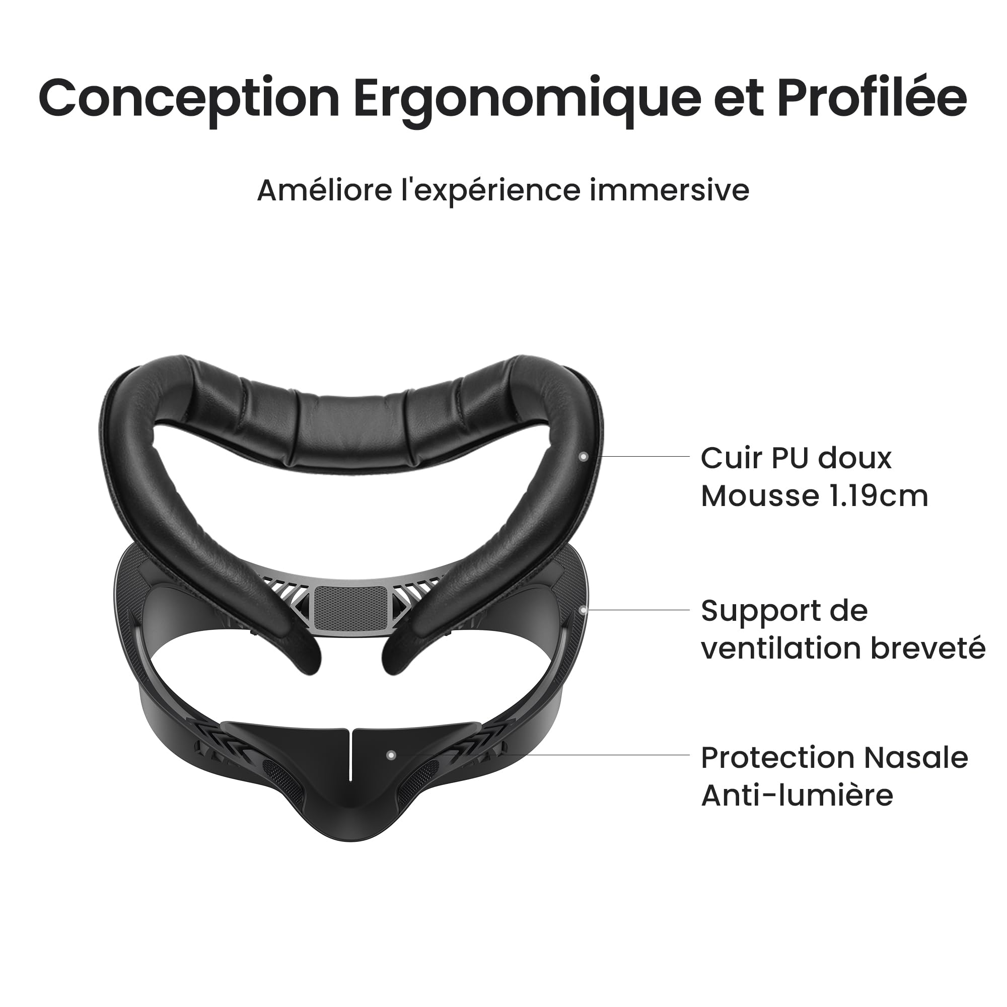 KIWI design V4 Face Cover, Coussinets d'Interface Faciale Compatible avec Meta Quest 3S, Non Compatibles avec Meta Quest 3
