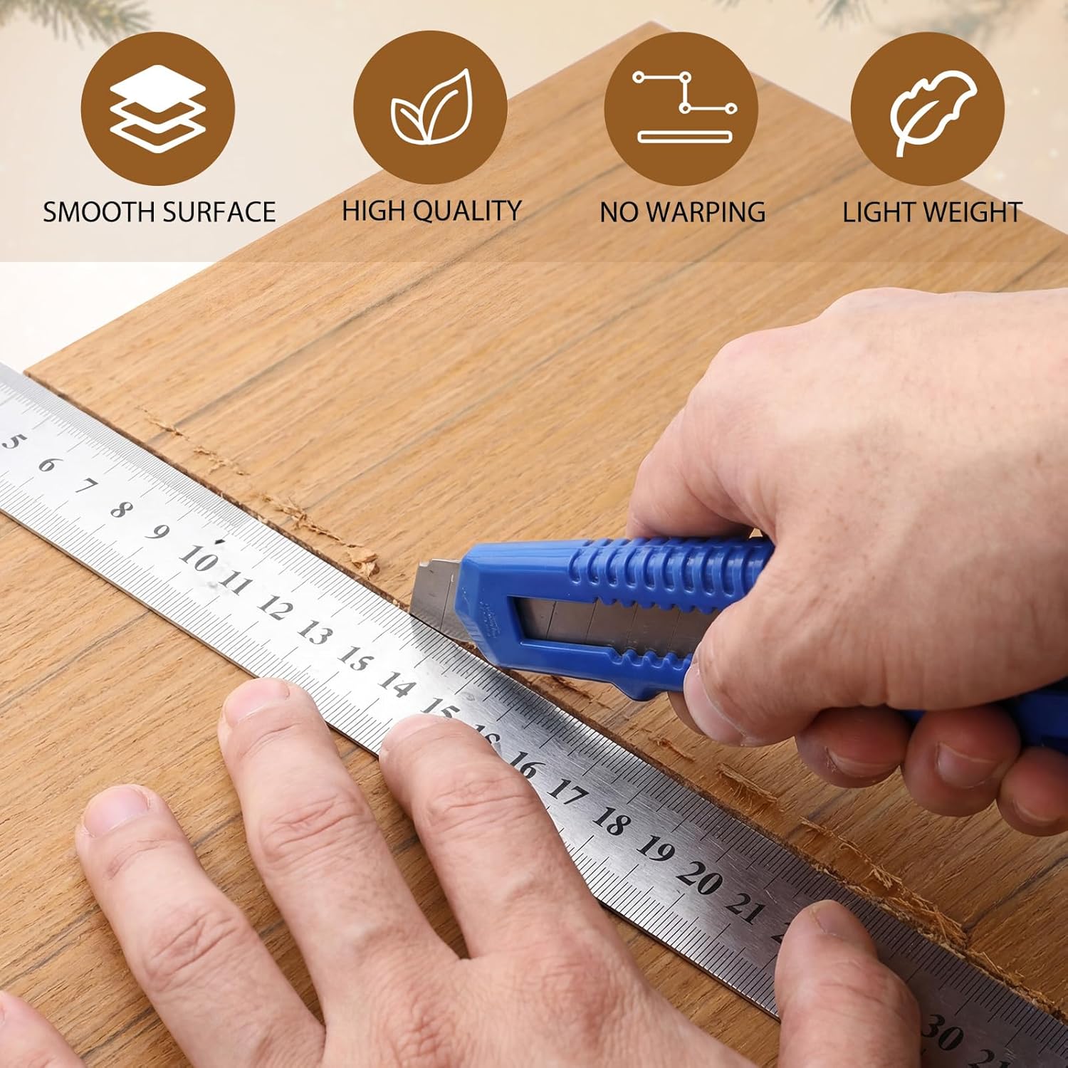 24 Pcs Teak Wood Color Wood Sheets Plywood Board for Laser Engraving Cutting 3 mm Thick Unfinished Boards for DIY Project Crafting Cutting Architectural Model (12 x 12 Inch)