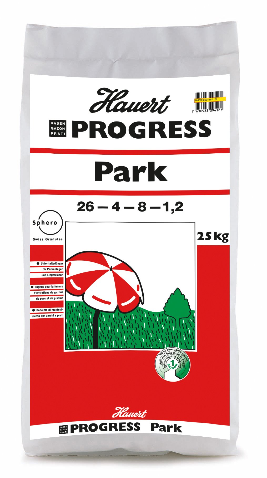 Hauert Hbg Dünger 104925 Progress Park a lunga durata per prato fertilizzante 25 kg per 425 m3