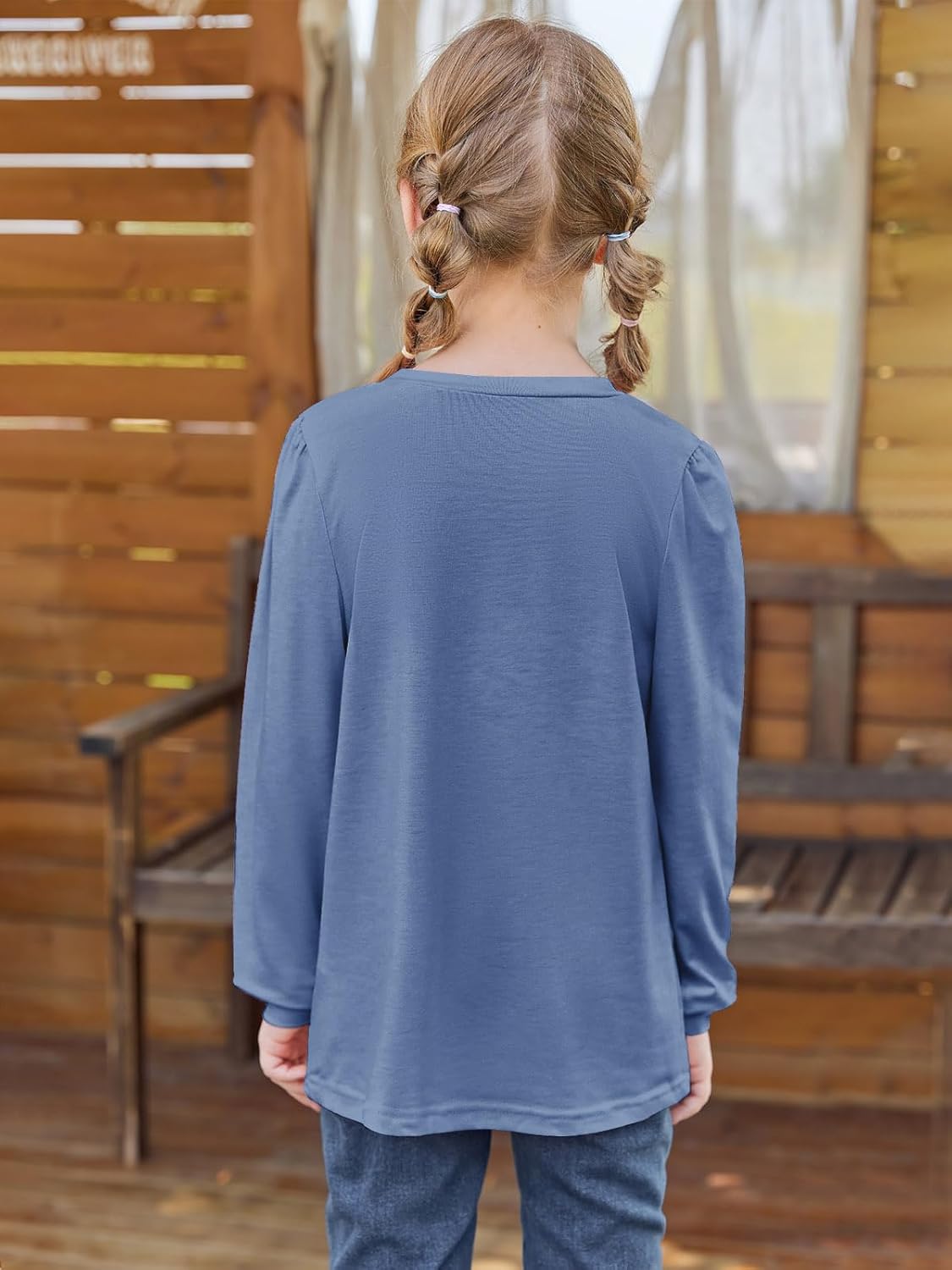 Haloumoning Girls Cute Short Sleeve Tunic Tops Casual Loose Ruffle T Shirts Kids Summer Soft Blouses Size 4-15 Years - Image 5