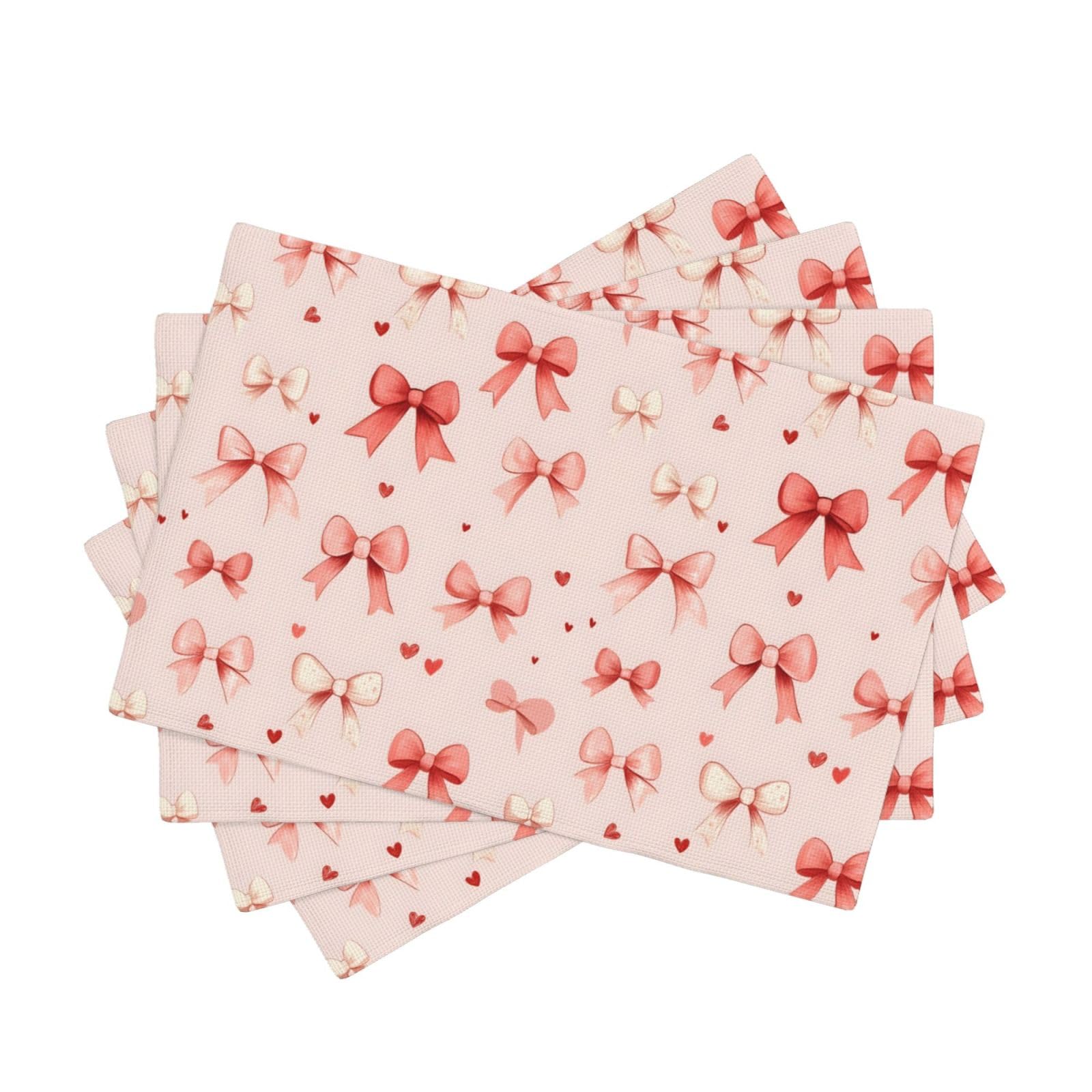 Sets de table lavables pour décoration de fête et repas de Saint-Valentin