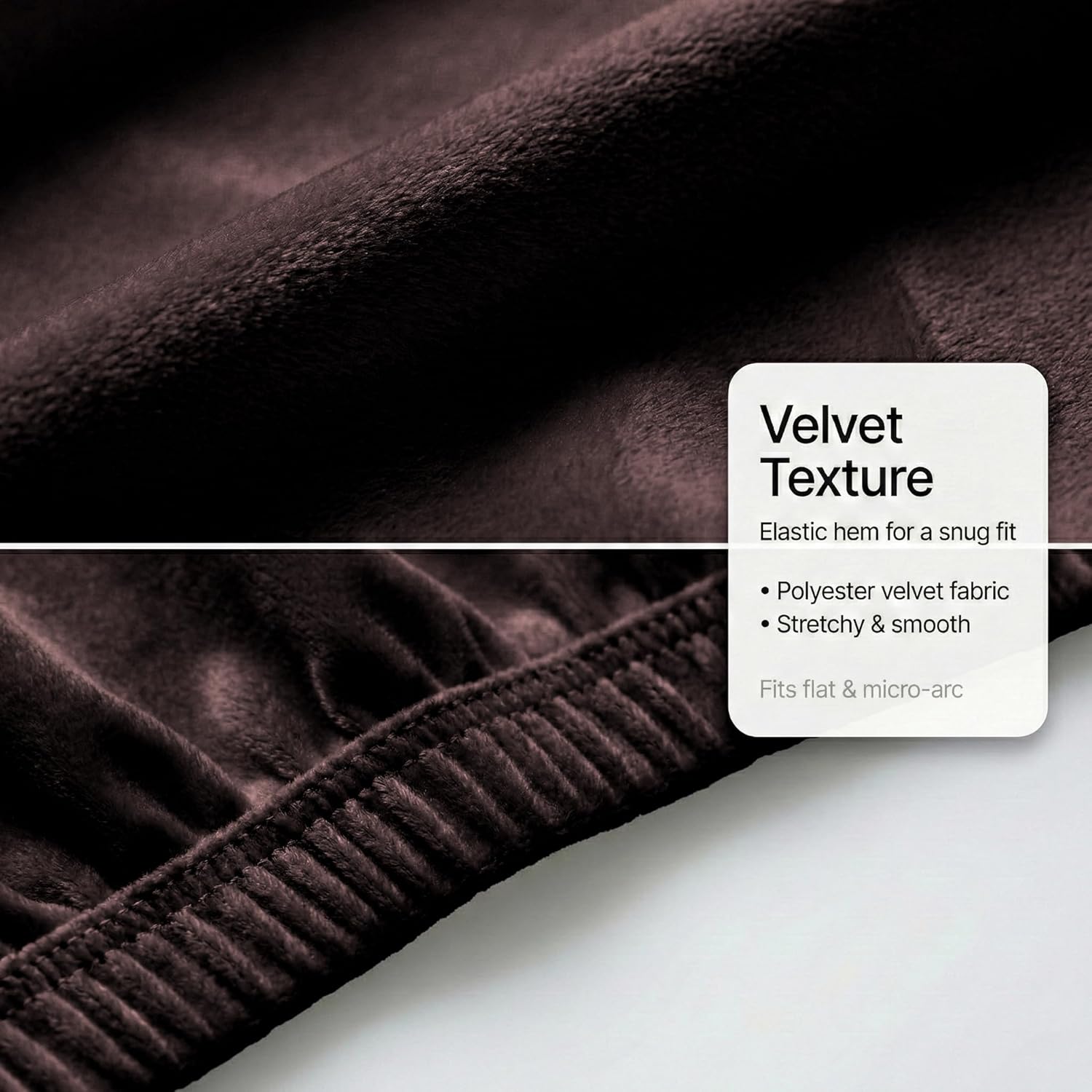 WOMACO King Headboard Cover with Remote Pockets, Stretch Velvet Head Board Slipcover, Dustproof Bed Head Cover for Upholstered Headboard (Length (71" - 90""), Coffee)