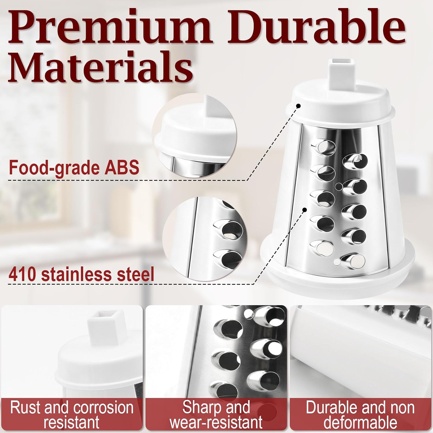 White Shred Cone Compatible with Presto Regular Salad Shooter 02910 02980