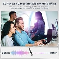 Vista 3 de BANIGIPA Auriculares Bluetooth con micrófono extraíble, auriculares inalámbricos con cancelación de ruido para teléfonos, computadora portátil, PC