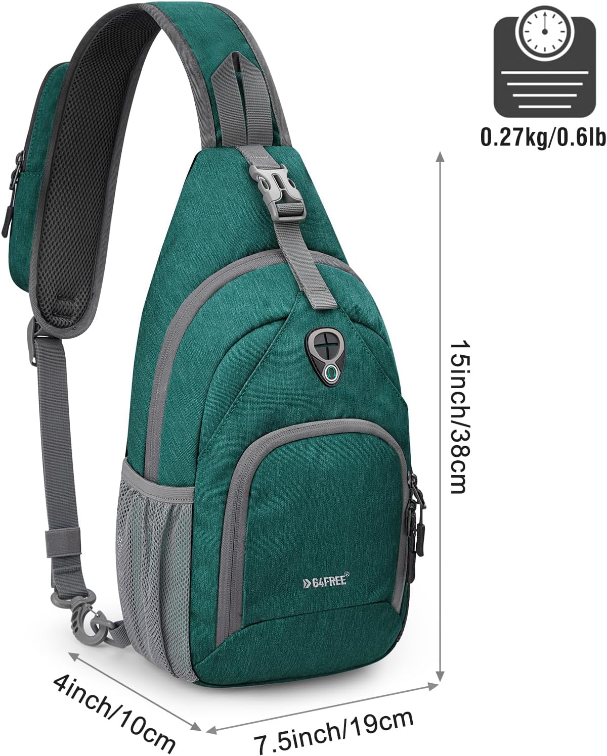 G4Free RFID Sling Bag Crossbody Backpack Small Chest Shoulder Bag Hiking Outdoor - Image 3