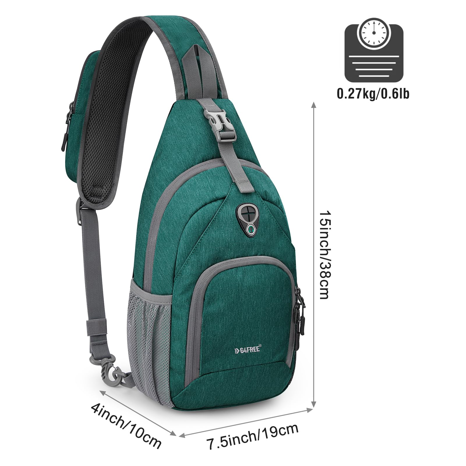 Bolso bandolera RFID, mochila cruzada para el pecho, bolso de hombro para senderismo al aire libre 3