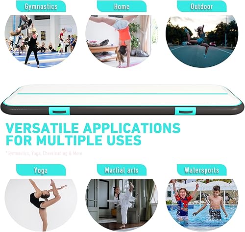 Miniatura 5 de BEYOND MARINA Colchoneta inflable de gimnasia de 48 pulgadas de grosor para entrenamiento en el hogar, animadoras, yoga, agua, con bomba eléctrica,