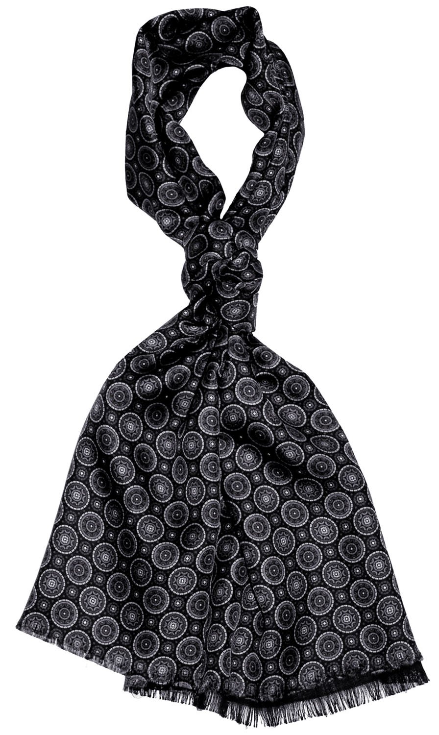 LORENZO CANA - Sciarpa - A pois - Uomo nero nero