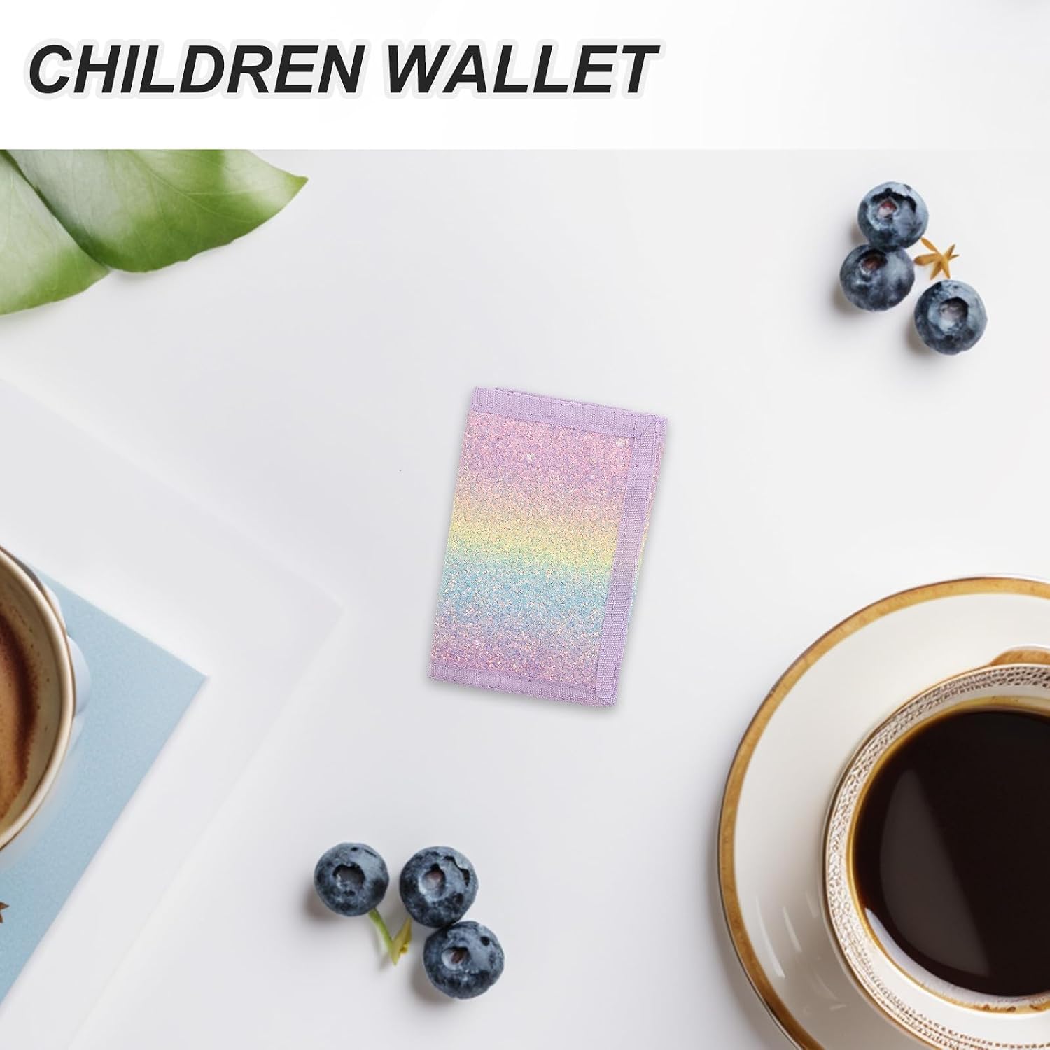 ARTIBETTER Kids Wallet for Girls & Toddlers - Tri-Folded Wallet Cash Pocket - Sequin Card Holder Coin Purse with ID Window & Zip for Graduation Birthday