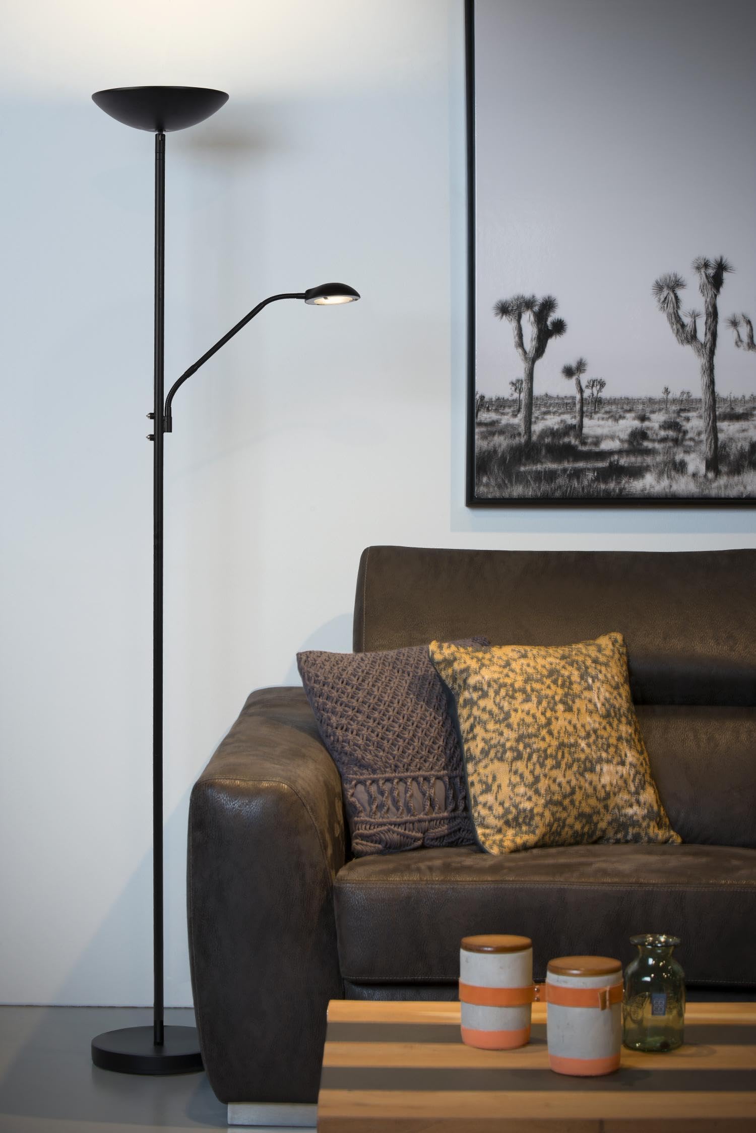 LUCIDE ZENITH - Lampadaire/lampe de lecture - LED Dim. - 3000K - Noir