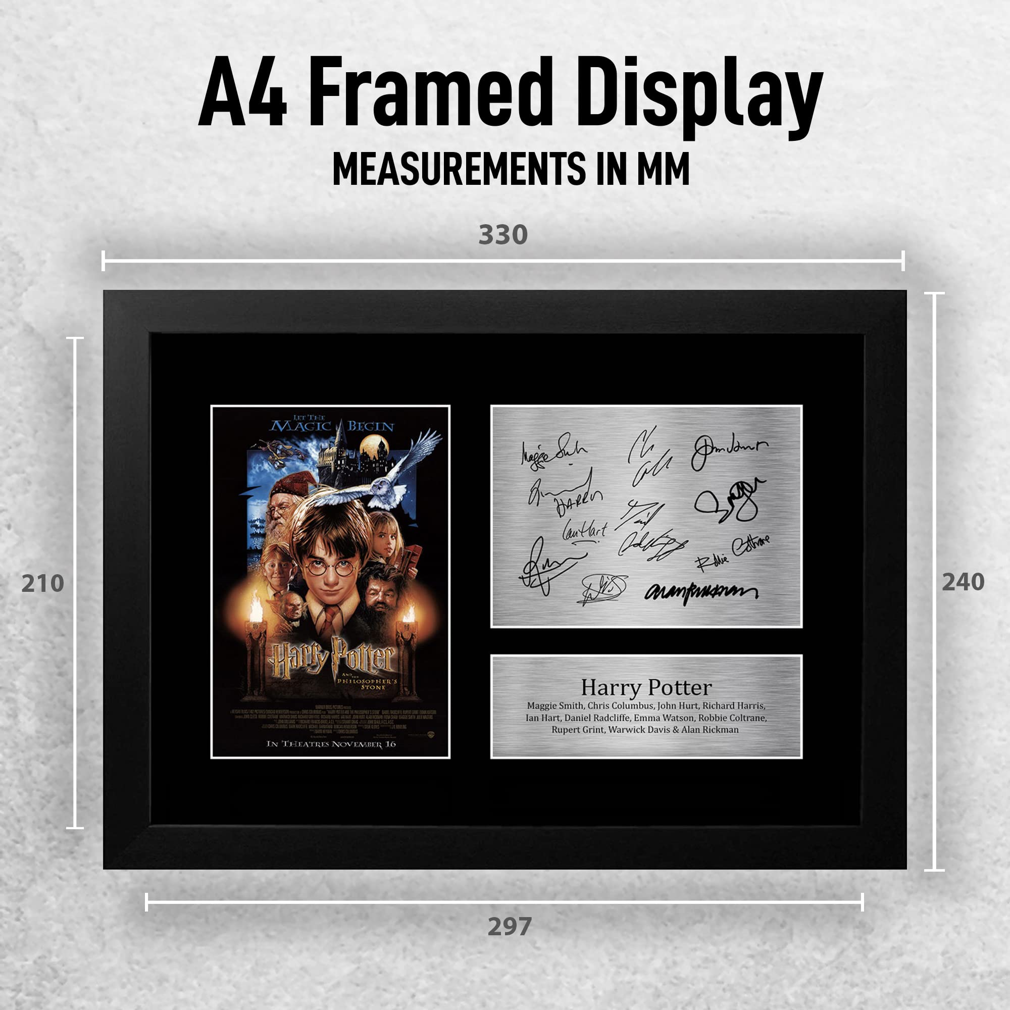 HWC Trading FR A4 Harry Potter Cast Daniel Radcliffe, Emma Watson Regali Stampati Autografo Firmato Immagine Per Gli Appassionati Di Memorabilia Di Film - A4 Incorniciato