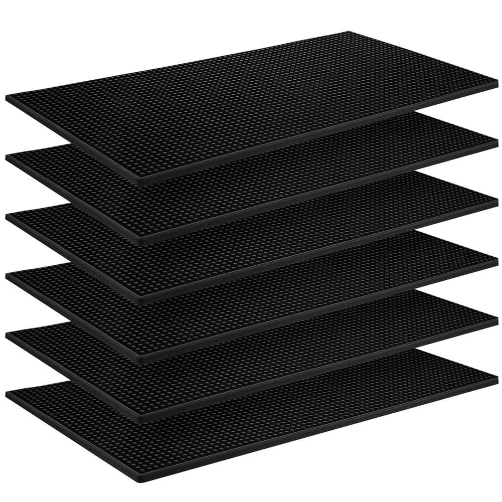 CTRLZS 6Pcs Rubber Mat Non Slip Bar Service Spill Mat for Countertop Cocktail Bartending Restaurants Barbershop Clippers Salon