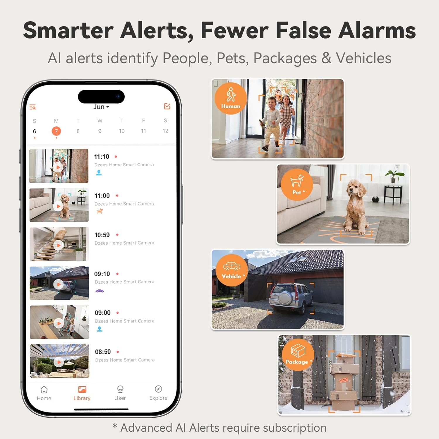 Dzees Magnetic Security Cameras Wireless Outdoor,2K AI Cameras for Home Security, Battery Powered, 1Min Install, 2-Way Audio,IR Color Night Vision, Cloud & SD Card Storage, Outside Indoor Surveillance