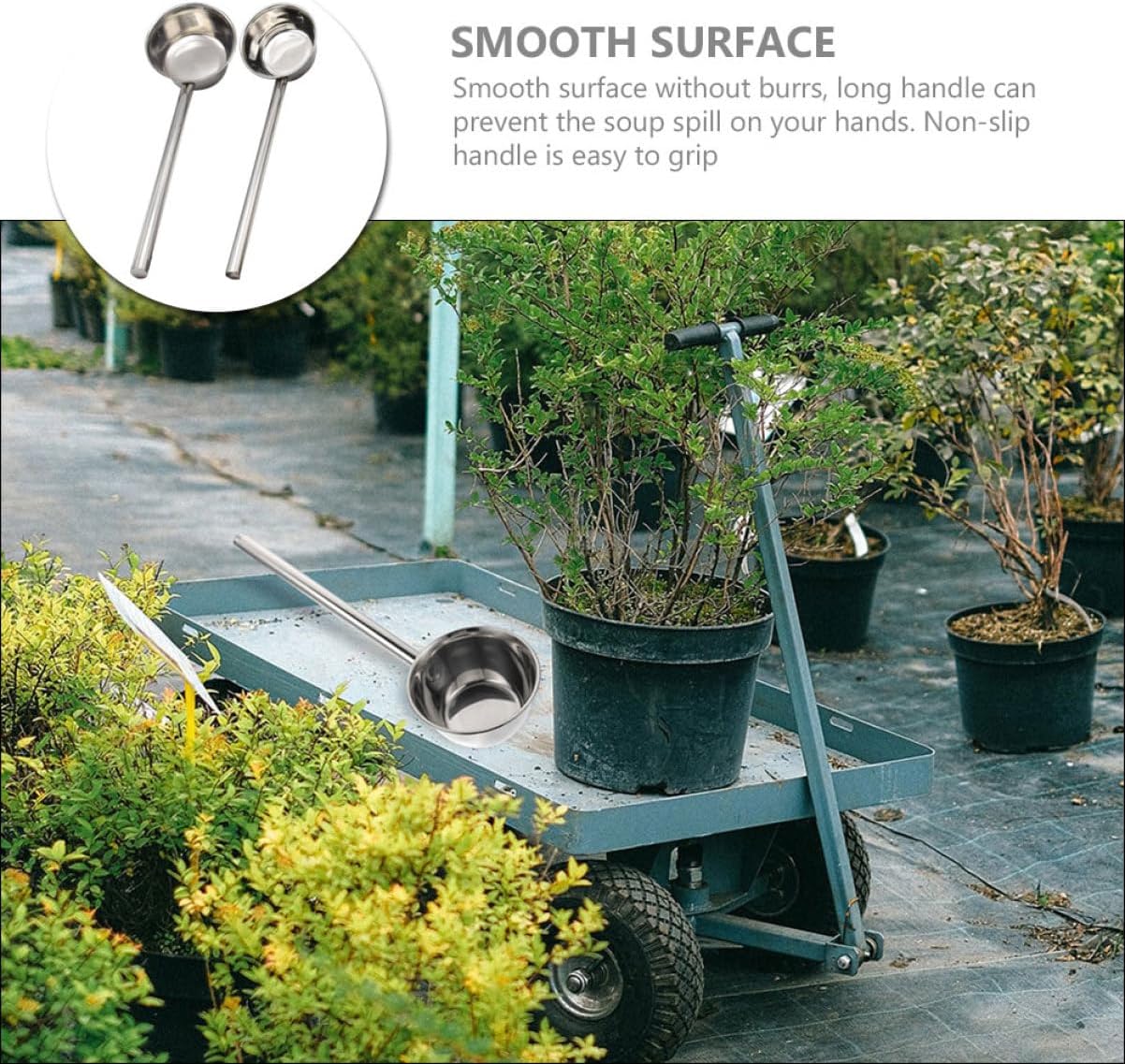 ULTECHNOVO 2pcs Water Ladle Long Handle Ladle for Plants Easy Serving Soup Sauces Gravy and Drinks