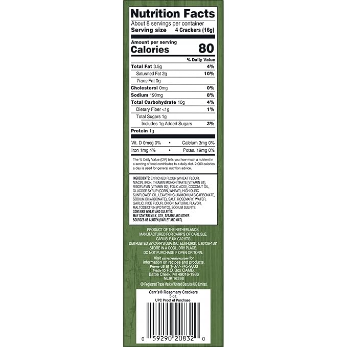 Galletas Carr's Crackers Sabor Romero 5 oz miniatura 3