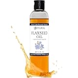 Zatural Flaxseed Oil Organically Grown 100% Pure Flax Seeds Cold Pressed Vegan Omega Fatty Acids (8oz)