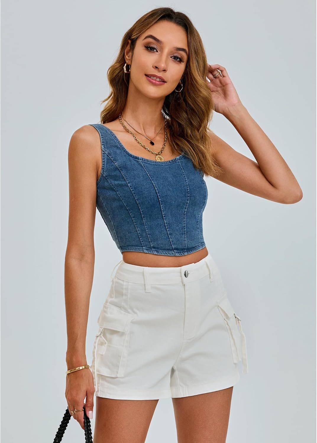 luvamia Cargo Shorts for Women Trendy High Wasited Casual Summer Stretchy Utility Cut Off Shorts with Pockets - Image 3