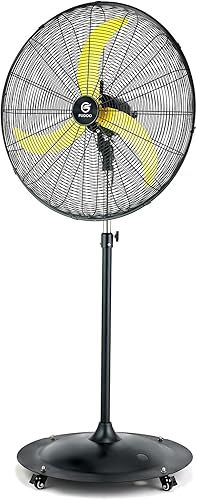 Miniatura 12 de FUGOO Ventilador de pie de 20 pulgadas para exteriores, oscilante y silencioso con control remoto, motor BLDC sellado, impermeable, 4 velocidades