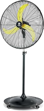 FUGOO 30'' Oscillating Pedestal Fan With Brushless DC Motor, Large Air Flow range From 3200CFM to 8800CFM, 4-Speed Heavy Duty Industrial Floor Fans for Factory, Commercial, Garage, Warehouse,Shop