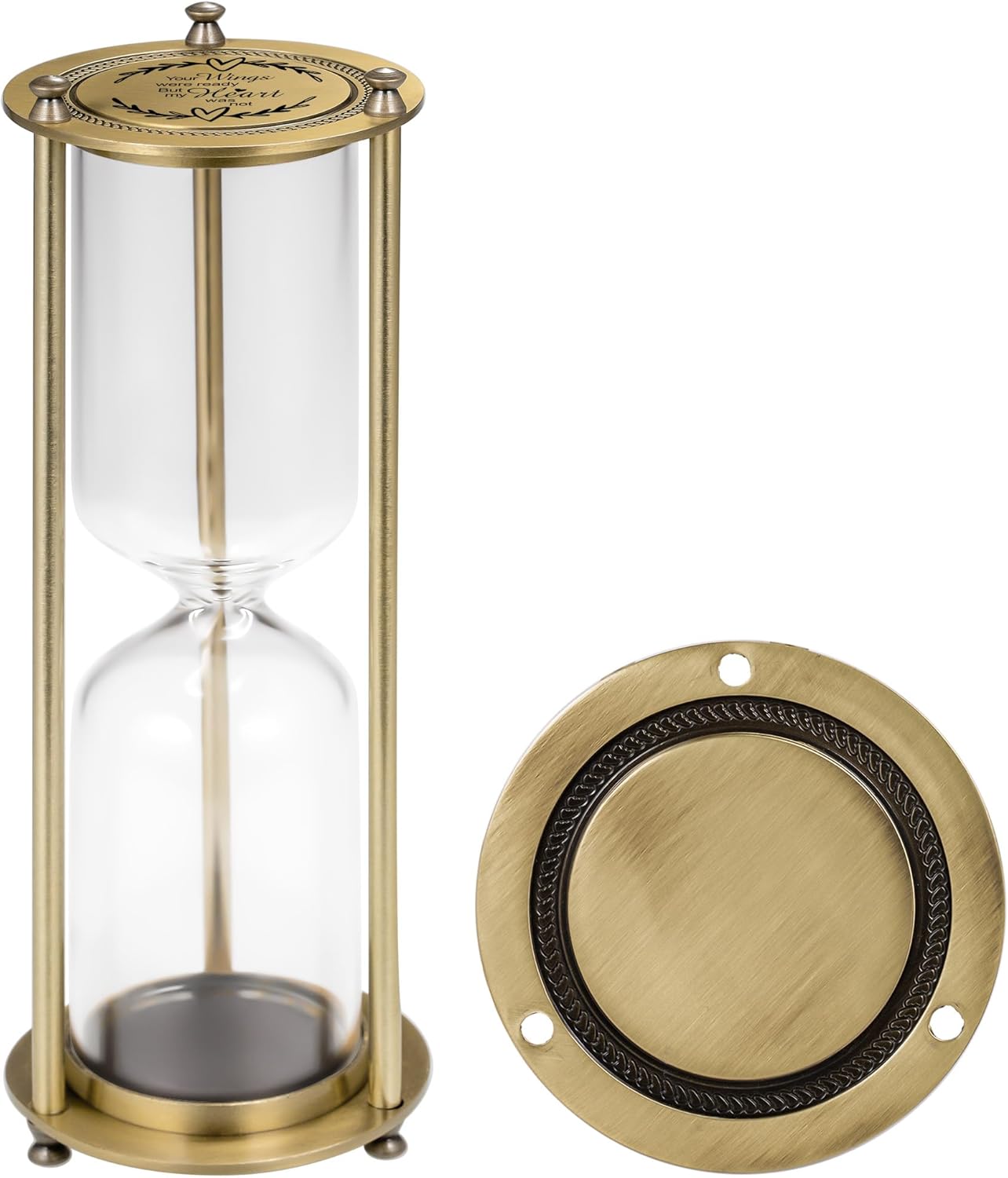 Fillable Hourglass Urn for Human Ashes Memorial Keepsake, I am Always with You Decorative Sand Timer, Time for Memories Gift