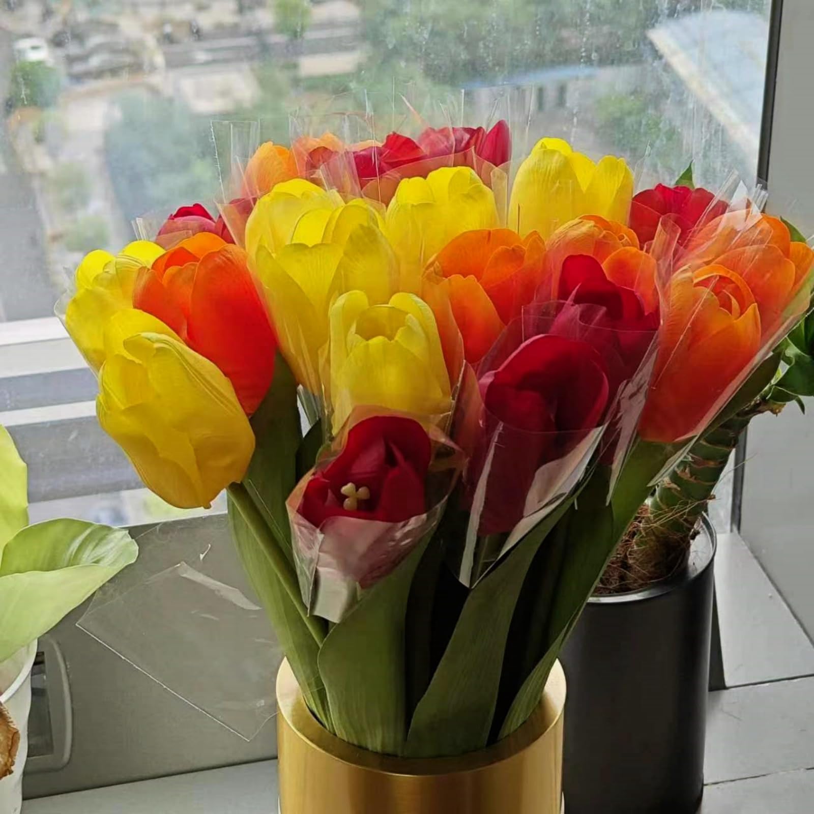 Künstliche Tulpen, feuchtigkeitsspendende Tulpen für Fotografie, Ornamente, Zuhause, Garten, Hochzeit, Party, Dekoration, künstliche Blumen (gemischte Farben), 20 Stück