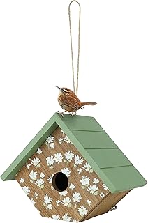 Wild Wings Decorative Wren House Springwood Daisy, Green