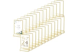 24 Pack 5x7 Gold Frames Bulk Clear Acrylic Double Sided Frames Display...