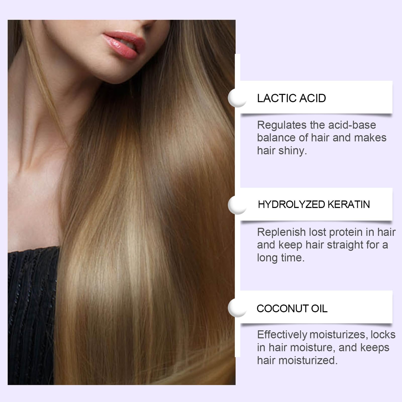 Haarglättungscreme 250 ml Lila Protein Korrektur Haarcreme Seidiger Glanz