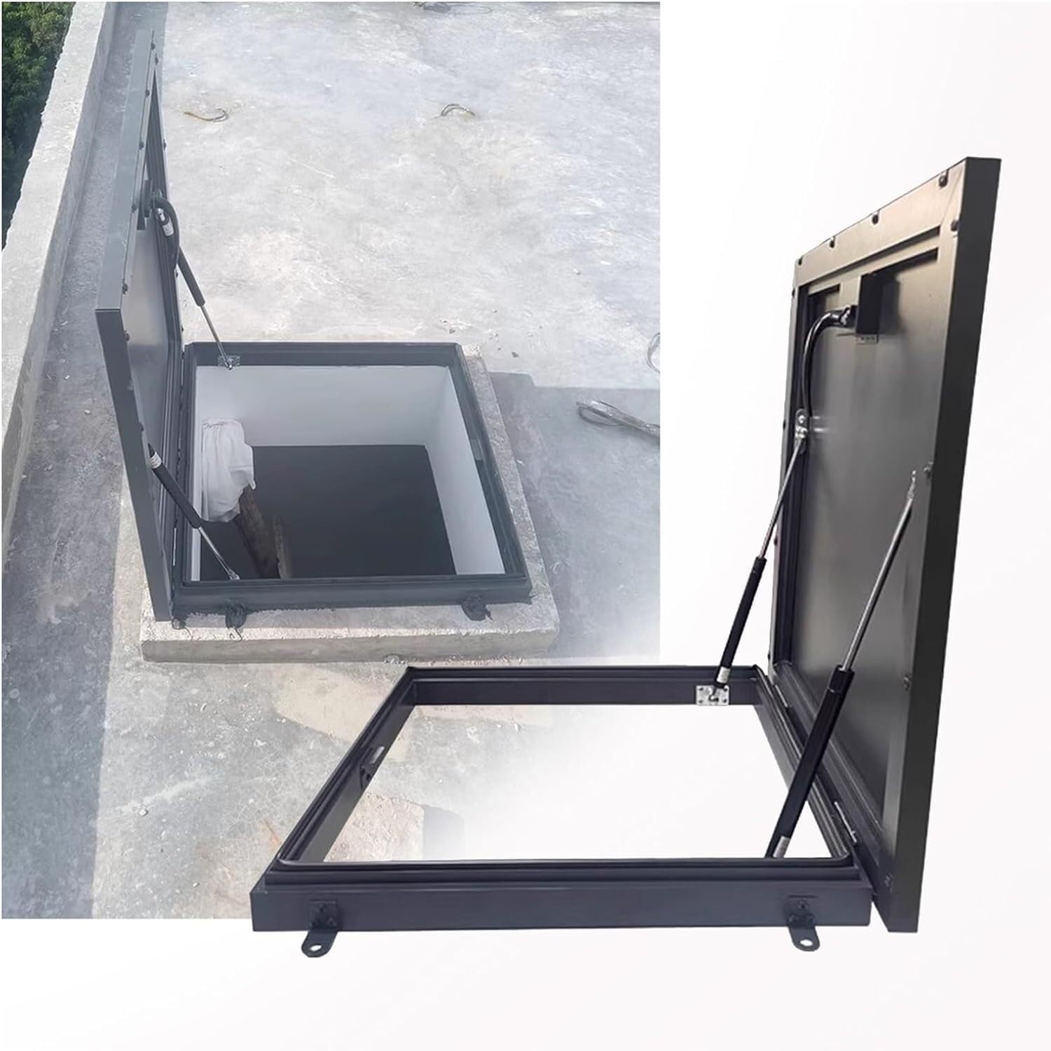 VUIKLCty Sloped Flat Roof Hatch Cover Industrial Roof Access Door(80x80CM/31.5x31.5in)