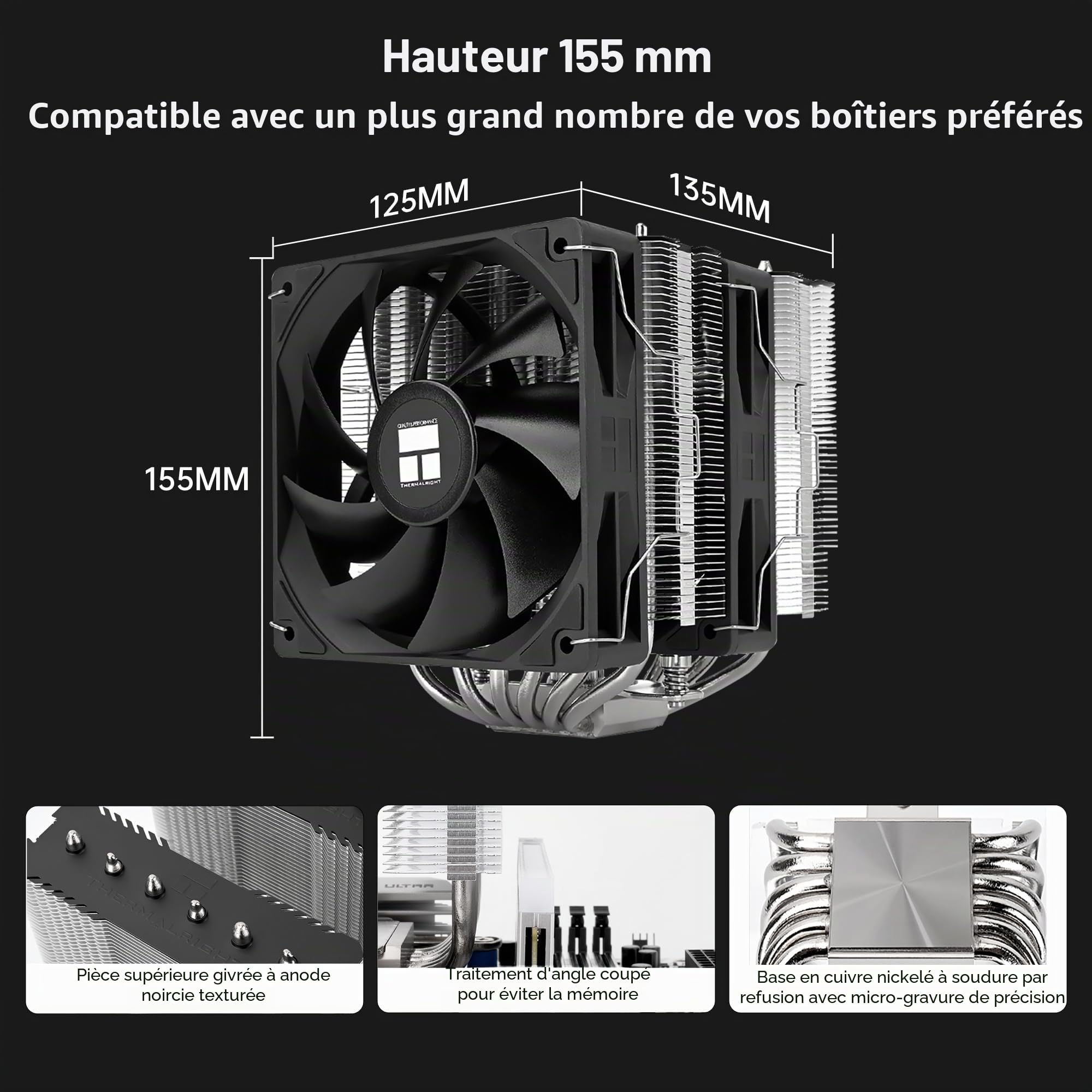 Thermalright Peerless Assassin 120 SE V2 Refroidisseur CPU, TL-C12C 120mm Ventilateurs, 1850RPM, 6 Caloducs, Compatible avec AMD AM4/AM5 & Intel LGA 1700/1851