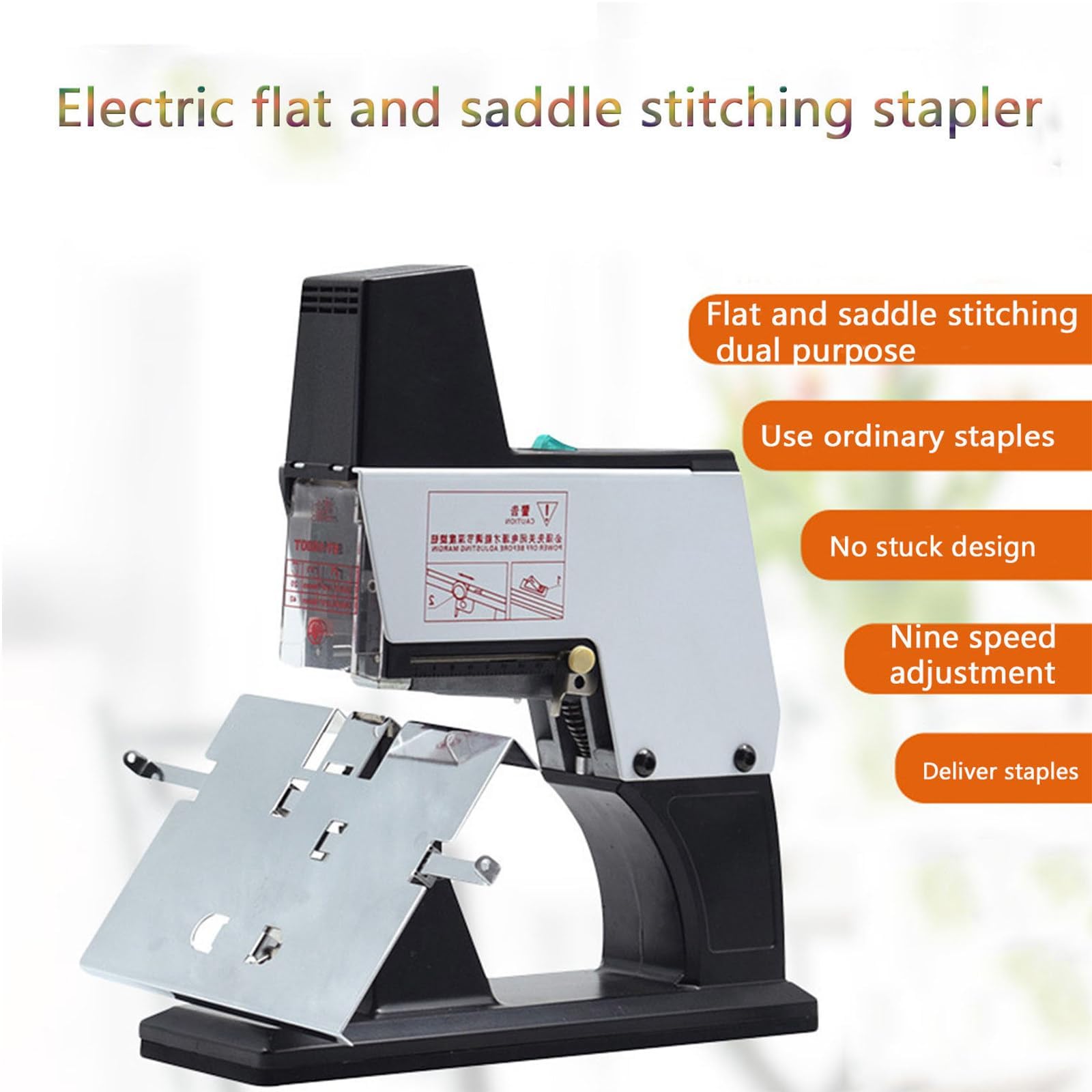 Agrafeuse électrique plate automatique avec force réglable, capacité de reliure de 40 feuilles, idéale pour le bureau et la maison