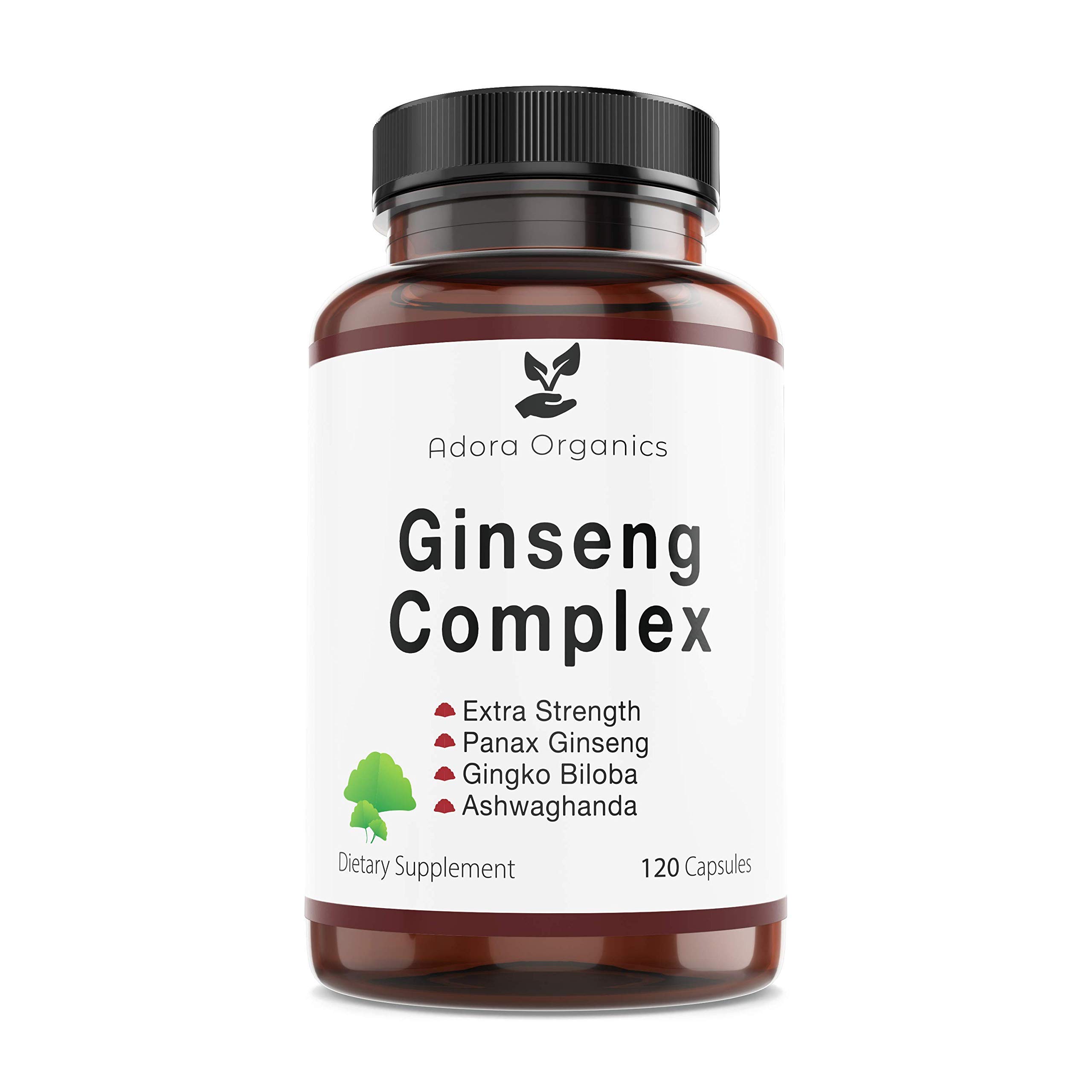 Adora Organics Ginseng Complex with Red Korean, Panax Ginseng, Ginkgo