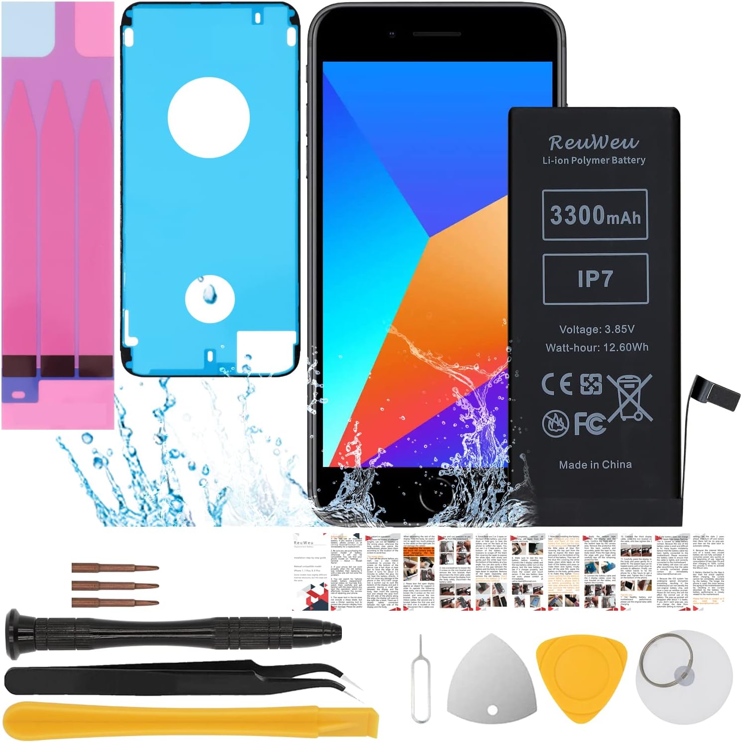 Replacement for iPhone 7 Battery 4.7" All Carriers Upgraded Capacity with Repair Tool Kit