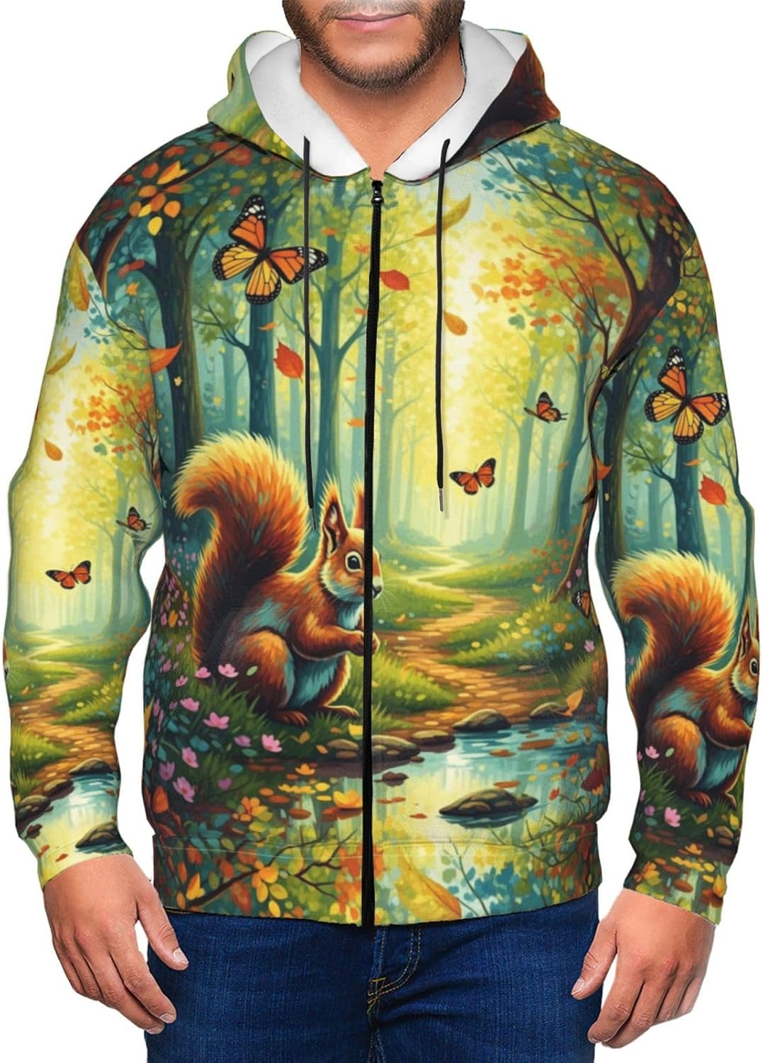 Supdreamc Men's Heavyweight Fleece-Lined Hoodie, Full-Zip Cold Weather Jacket with Kangaroo Pockets