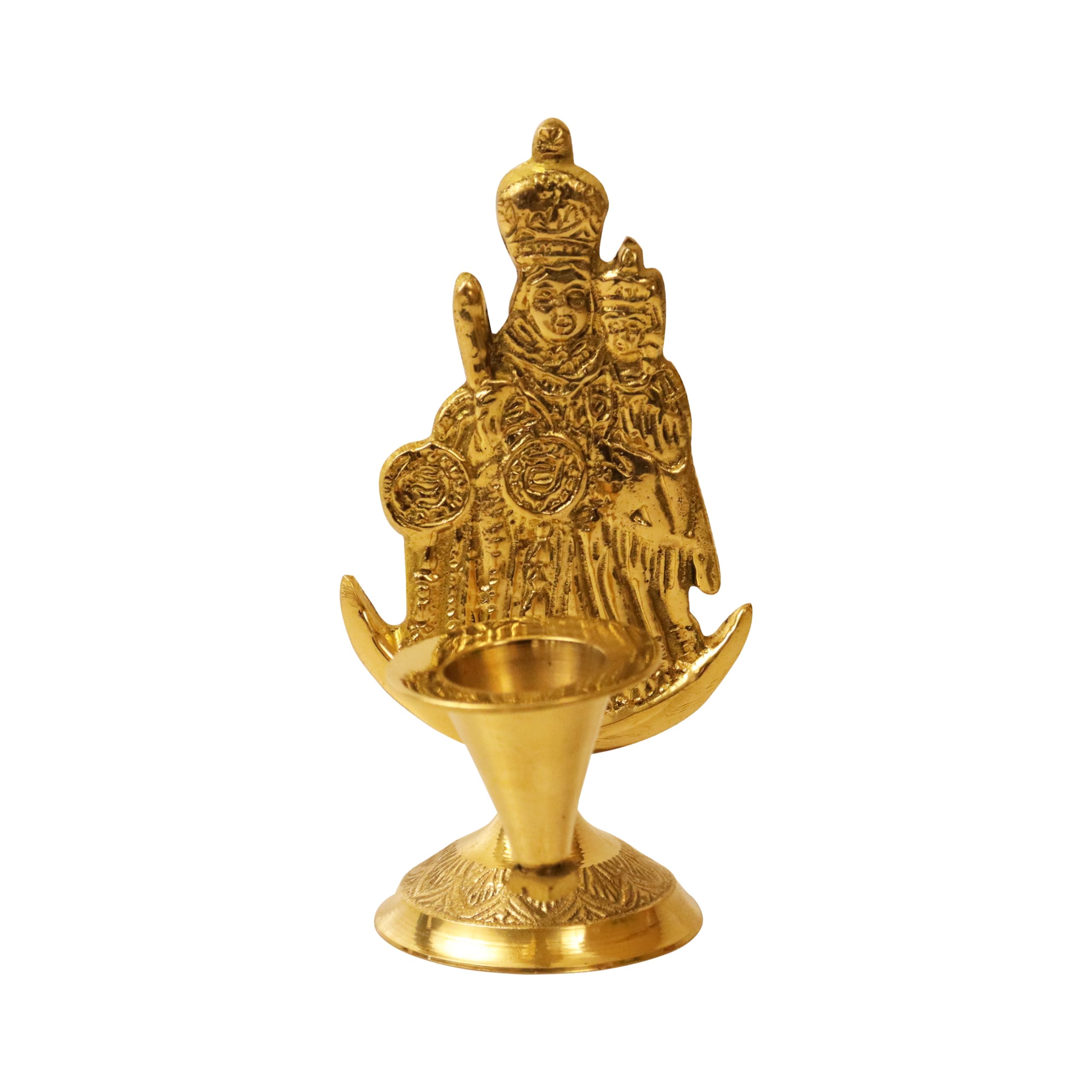 Putrika Brass Mother Mary Candle Holder Stand|Pooja|Puja|Decorative|Home Decoration|Best Return Gift for Living, Bedroom, Dining Room– Mother Mary 2