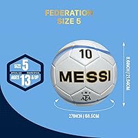 Vista 4 de Icon Sports - Balón de fútbol del equipo nacional de Argentina, balón oficialmente licenciado, tamaño 5 - Messi 10