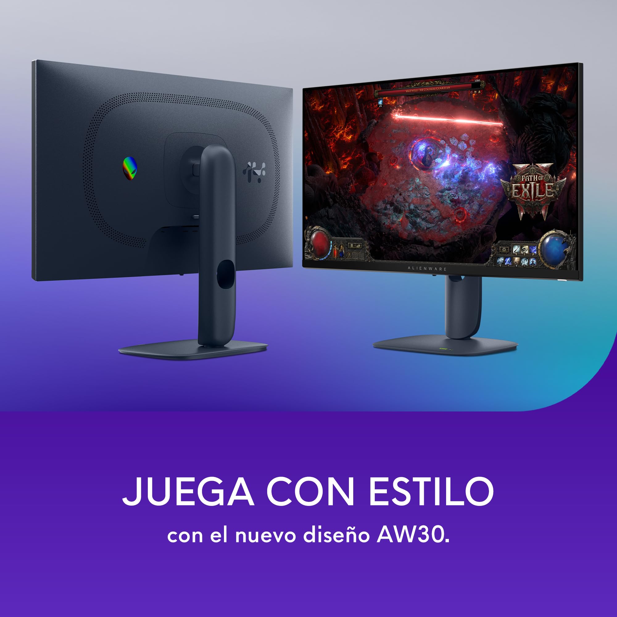 Alienware 27 Monitor Gaming - AW2725DM, QHD (2560x1440), 180Hz, Fast IPS, 1ms, NVIDIA G-Sync Compatible, AMD FreeSync, 95% DCI-P3, HDR400, DisplayPort, 2 HDMI, 3 USB, 3 Años de Garantía