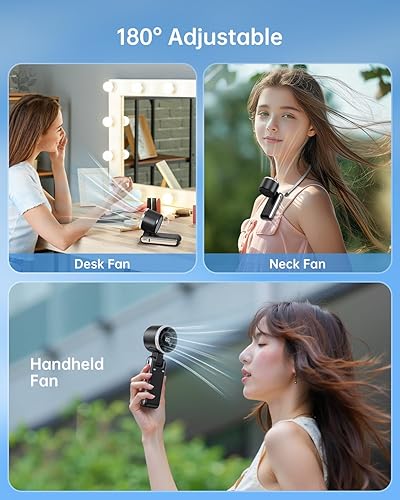 Miniatura 4 de Ventilador turbo portátil de mano  5 engranajes de alta velocidad 4000mAh recargable mini ventilador de mano personal soplado aire frío, artículos