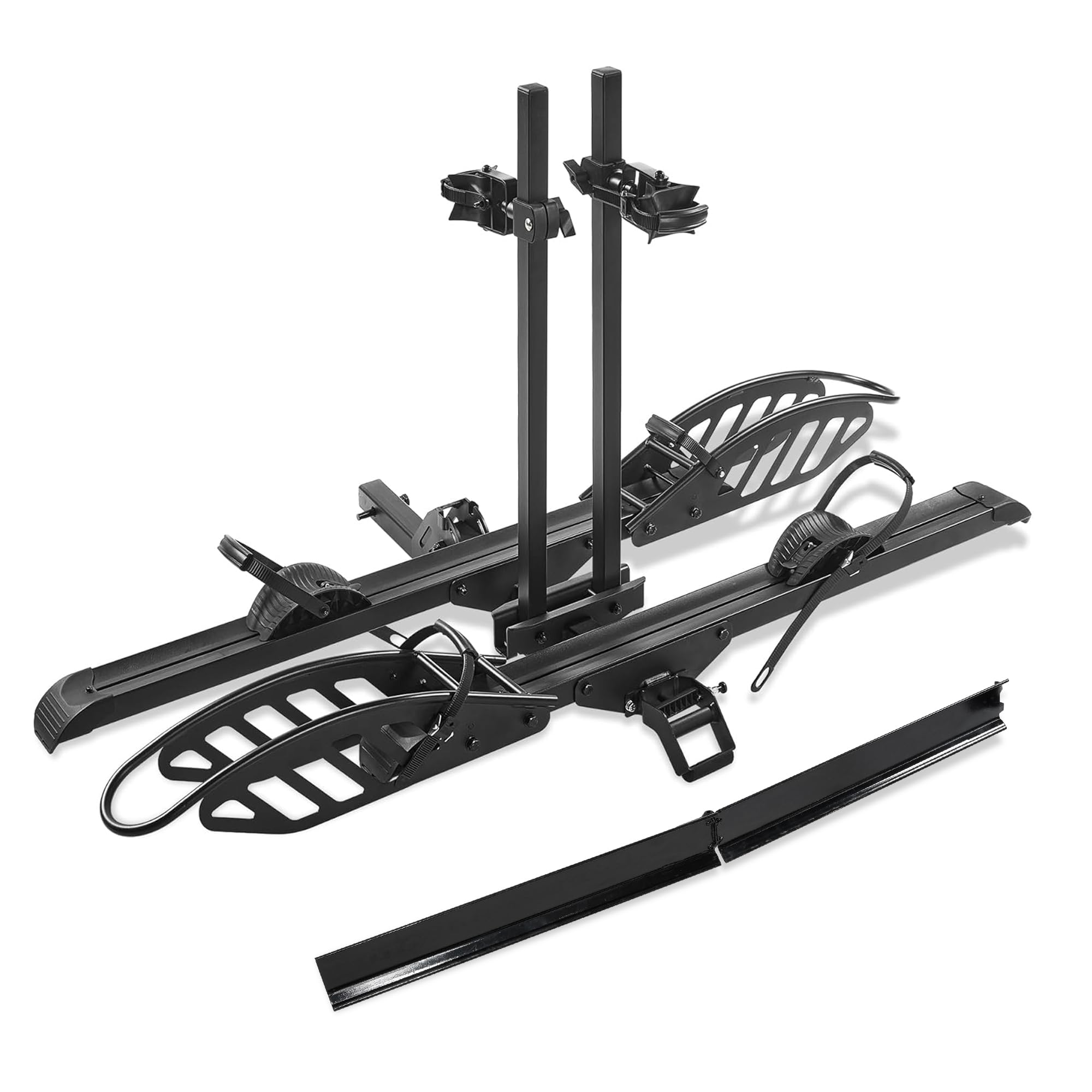 Young Electric E-Bike Rack with Ramp, Hitch 2 Bike Rack, 200 lbs Capacity Electric Bike Carrier, Foldable Platform Mount for Cars, Trucks, SUVs, Minivans, Up to 5-Inch Fat Tire for 2'' Receiver