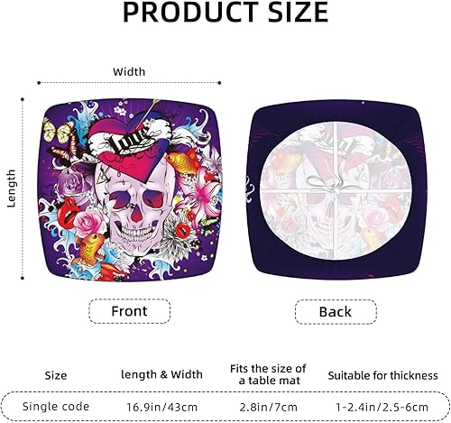 Miniatura 5 de Fundas de cojín para sillas de comedor de calaveras coloridas, extraíbles y lavables, fundas reutilizables para sillas de cocina, para comedor,