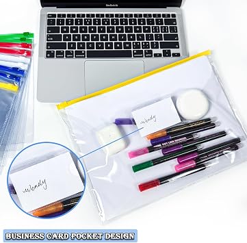 A4 Plastic Wallets 10Pcs, A4 Zip Wallets Document Folder, Storage Zip Lock Bags Paper File Folders Puzzle Bag for Stationary Office Supplies, Homework, Cosmetics, Travel Accessories