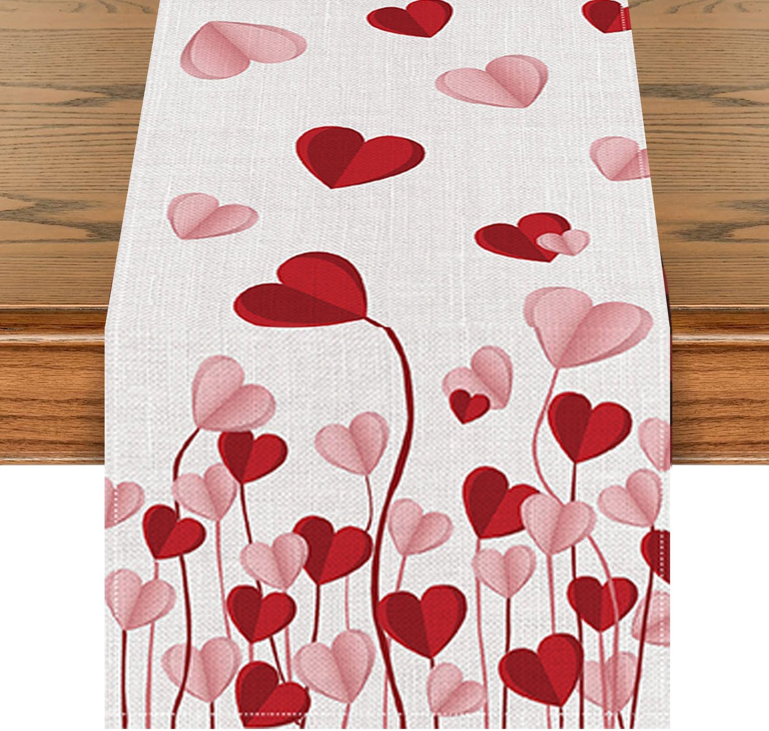 Amazon.com: Valentines Day Table Runner 13 X 72 Inch Heart Valentine's ...