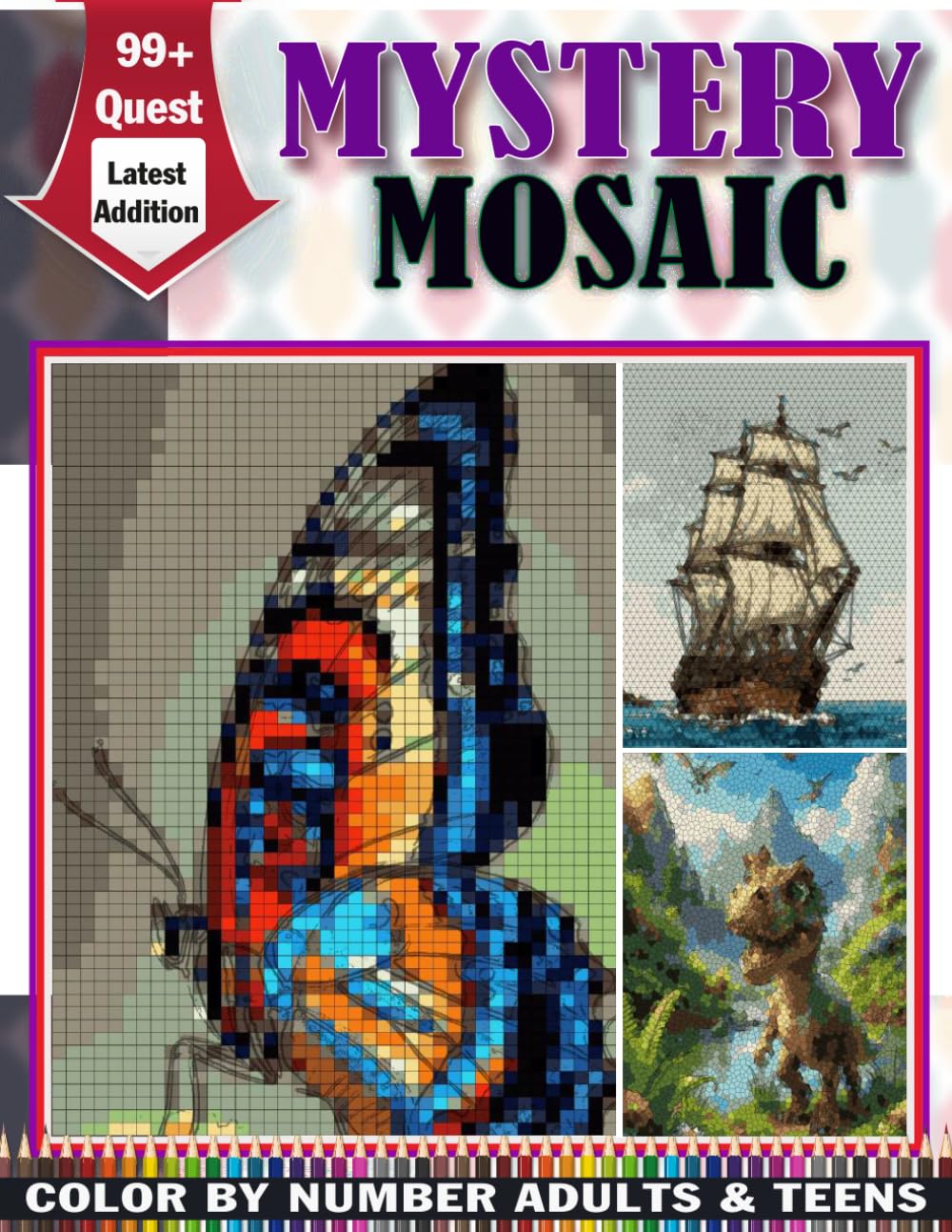 Mystery Mosaic: Color by Number: A Hidden Picture Puzzle Book for Adults & Teens – Reveal the Secret Image